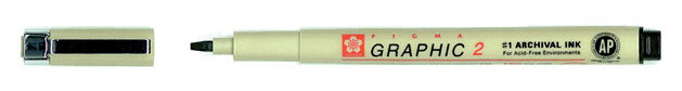 Sakura Pigma Graphic 2 Negro 2.0 mm